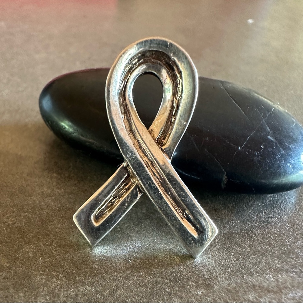 STERLING BREAST CANCER AWARENESS PIN OR PENDANT
